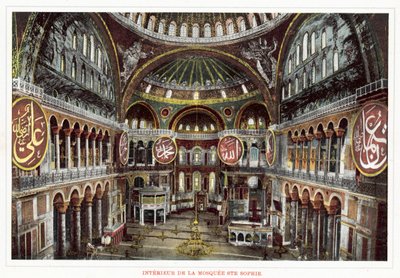 Interior of Hagia Sophia Mosque by European Photographer